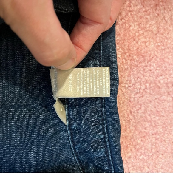 Banana Republic Soft Wash Top Cotton Linen Button Up Denim Long Sleeve Collar XS - Picture 6 of 6